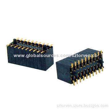 Female Headers, 1.27mm Dual-row, SMD Type with Location Post, 5.75mm Height, 04 to 100-pinNew